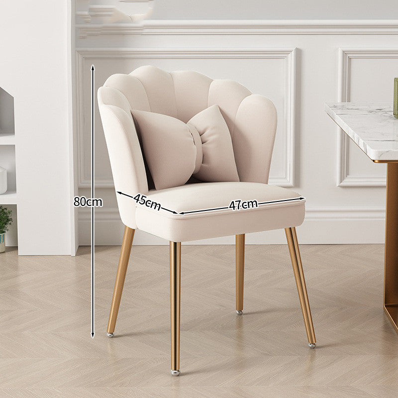 Light Luxury Dressing Stool Home Dining Chair Backrest Petals